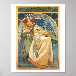 ALPHONSE MUCHA PRINCESS HYACIN VINTAGE AFFISCH 191