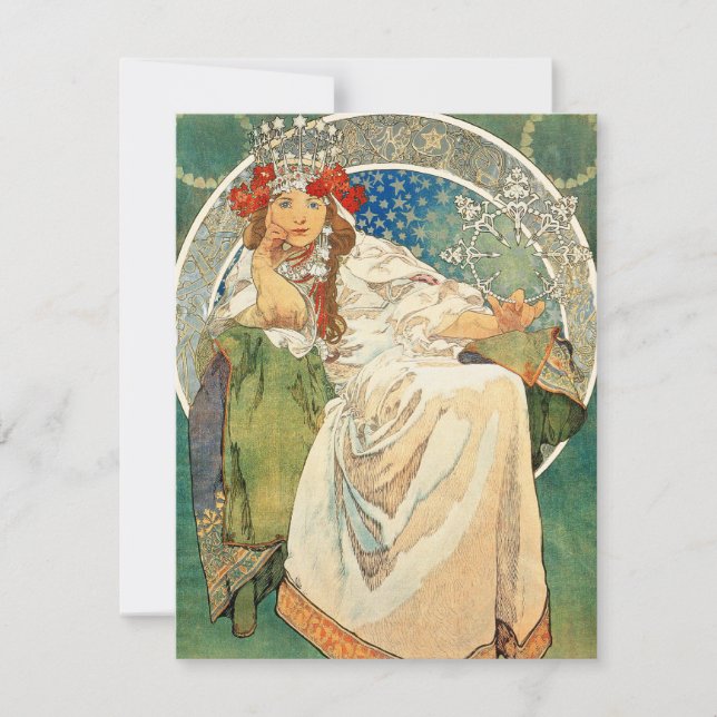 Alphonse Mucha Princess Hyacint Inbjudningar (Framsida)