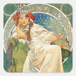 Alphonse Mucha Princess Hyacint Klistermärke