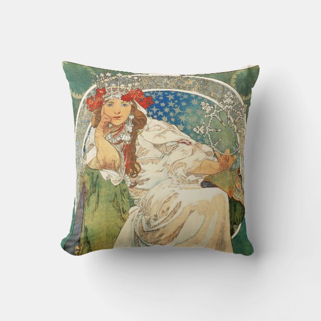 Alphonse Mucha Princess Hyacint Kudde (Framsida)