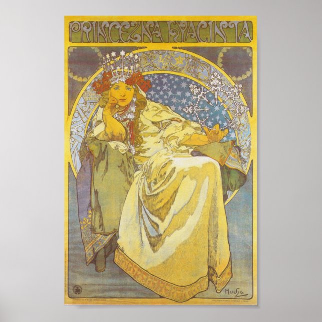 Alphonse Mucha - Princess Hyacint Print Poster (Framsidan)