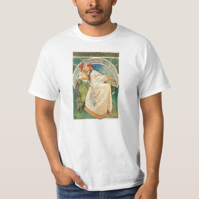Alphonse Mucha Princess Hyacint T-tröja Tee (Framsida)