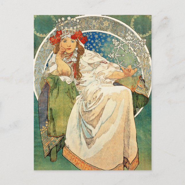 Alphonse Mucha Princess Hyacint vycard Vykort (Framsida)