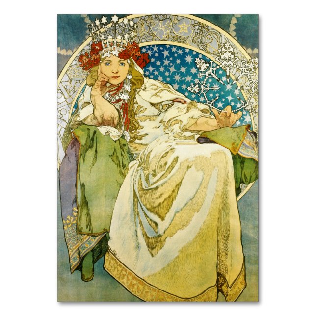Alphonse Mucha Princess Hyacinth Art nouveau Bordsnummer (Framsidan)