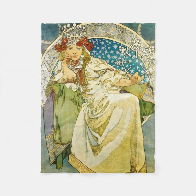 Alphonse Mucha Princess Hyacinth Art nouveau Fleecefilt (Framsidan)