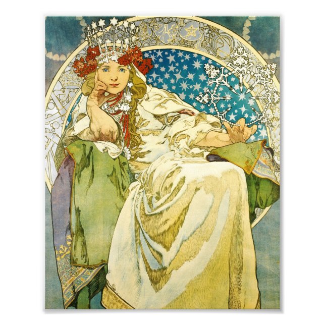 Alphonse Mucha Princess Hyacinth Art nouveau Fototryck (Framsidan)