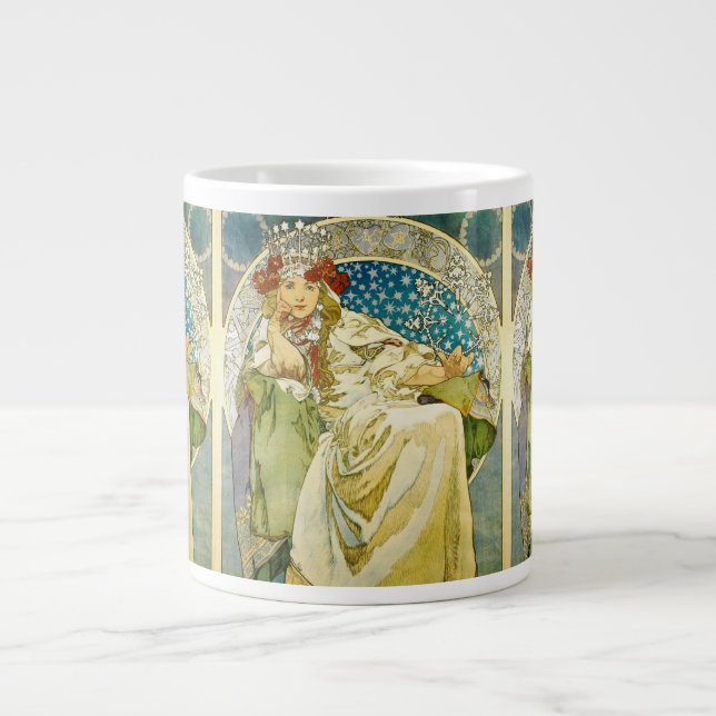 Alphonse Mucha Princess Hyacinth Art nouveau Jumbo Mugg (Framsidan)