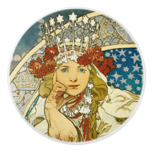 Alphonse Mucha Princess Hyacinth Art nouveau Knopp