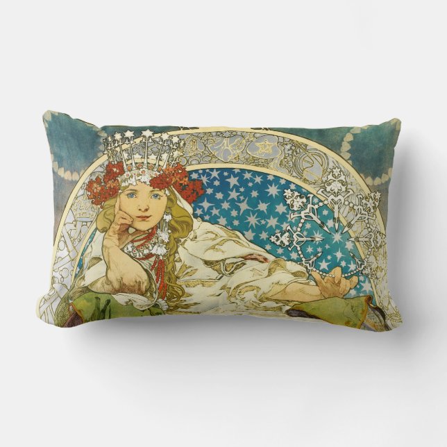Alphonse Mucha Princess Hyacinth Art nouveau Lumbarkudde (Framsida)