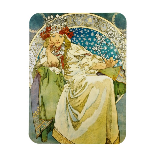 Alphonse Mucha Princess Hyacinth Art nouveau Magnet (Vertikal)