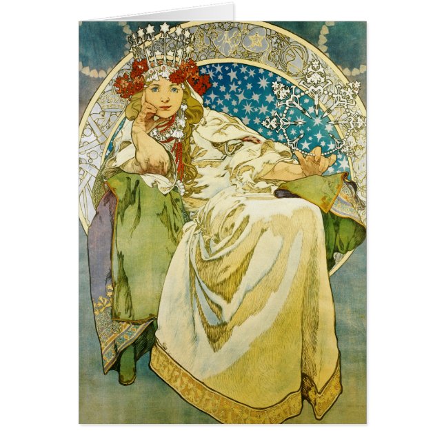 Alphonse Mucha Princess Hyacinth Art nouveau OBS Kort (Framsidan)