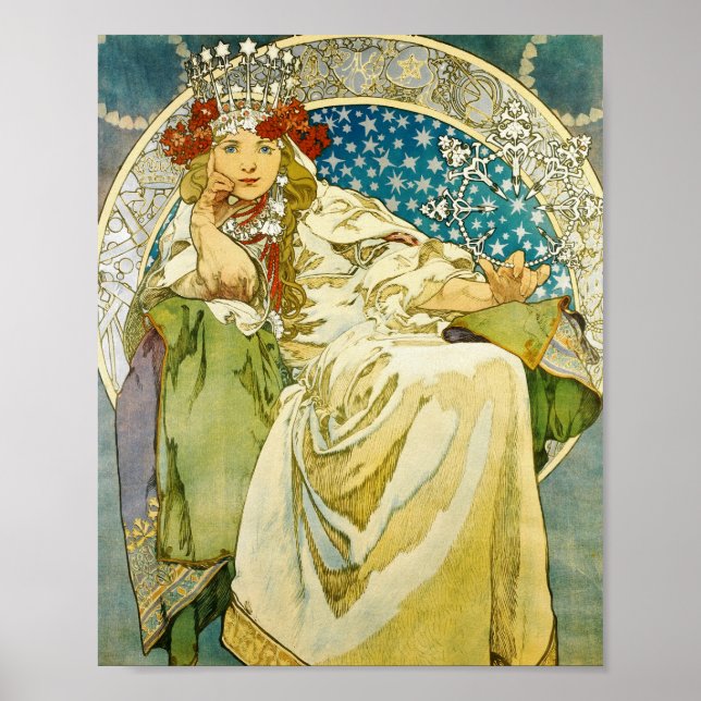 Alphonse Mucha Princess Hyacinth Art nouveau Poster (Framsidan)