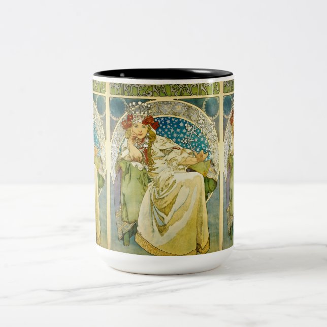 Alphonse Mucha Princess Hyacinth Art nouveau Två-Tonad Mugg (Center)