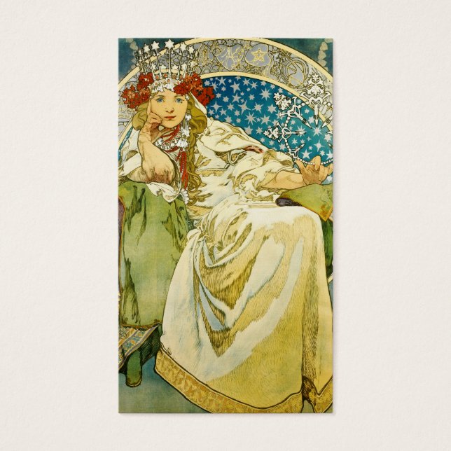 Alphonse Mucha Princess Hyacinth Art nouveau Visitkort (Framsidan)