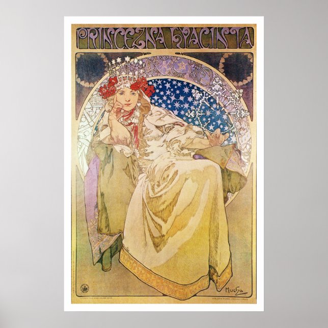 Alphonse Mucha. Princezna Hyacinta, 1911 Poster (Framsidan)