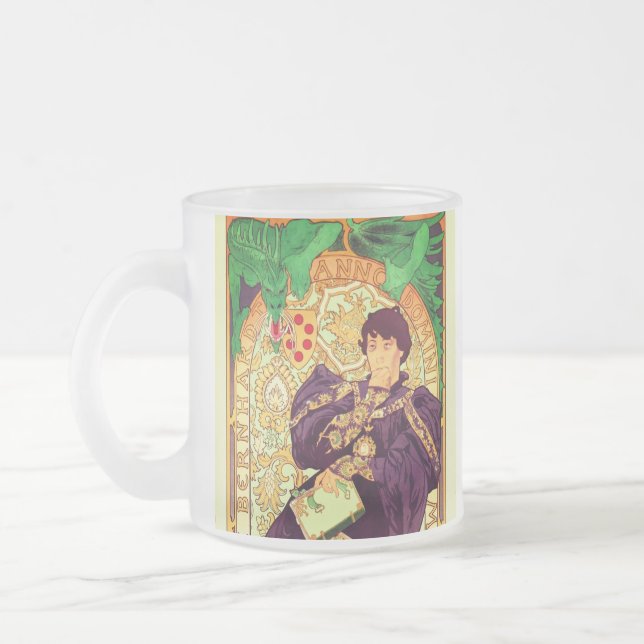 Alphonse Mucha Prins och Drak Frostad Glasmugg (Vänster)