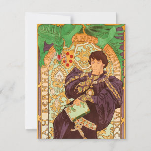 Alphonse Mucha Prins och Drakar Inbjudningar