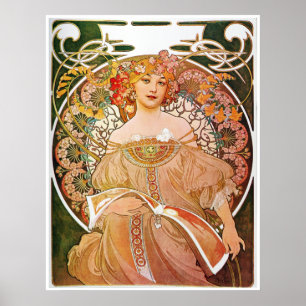 Alphonse Mucha, Reverie/Daydröm, 1896. Poster