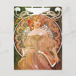 Alphonse Mucha, Reverie/Daydröm, 1896. Vykort