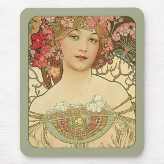 Alphonse Mucha Rêverie Daydröm CC0155 Art nouveau Musmatta (Framsidan)