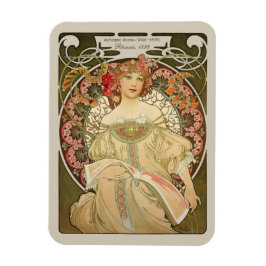 Alphonse Mucha Rêverie Daydröm CC0878 Art nouveau Magnet