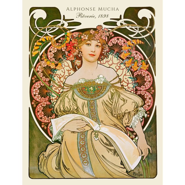 Alphonse Mucha Rêverie Daydröm CC0879 Art nouveau Poster (Skapare uppladdad)