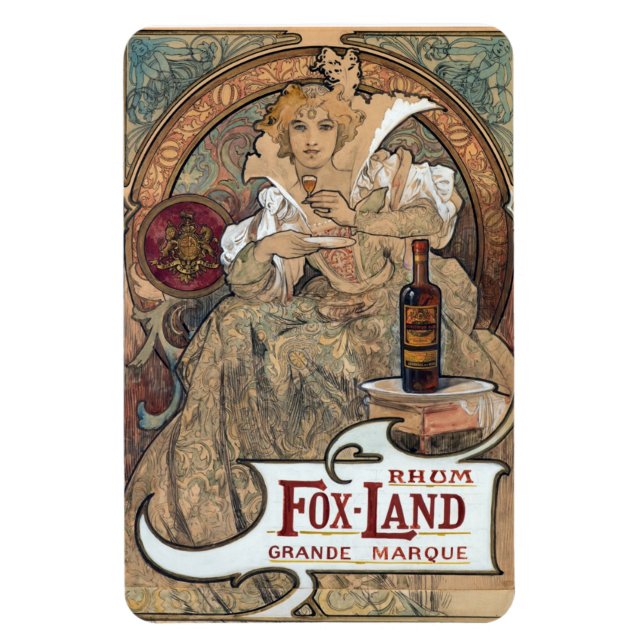 Alphonse Mucha Rum Magnet (Vertikal)