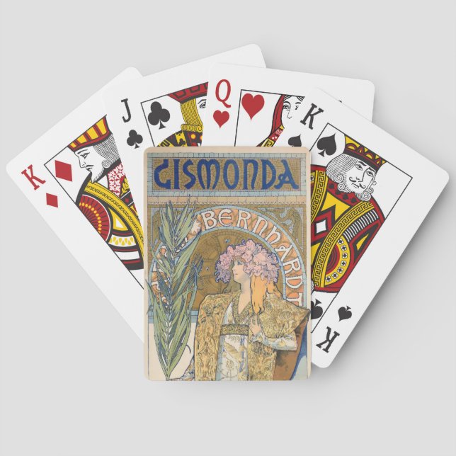 Alphonse Mucha - Sarah Bernhard Painting Spelkort (Baksidan)