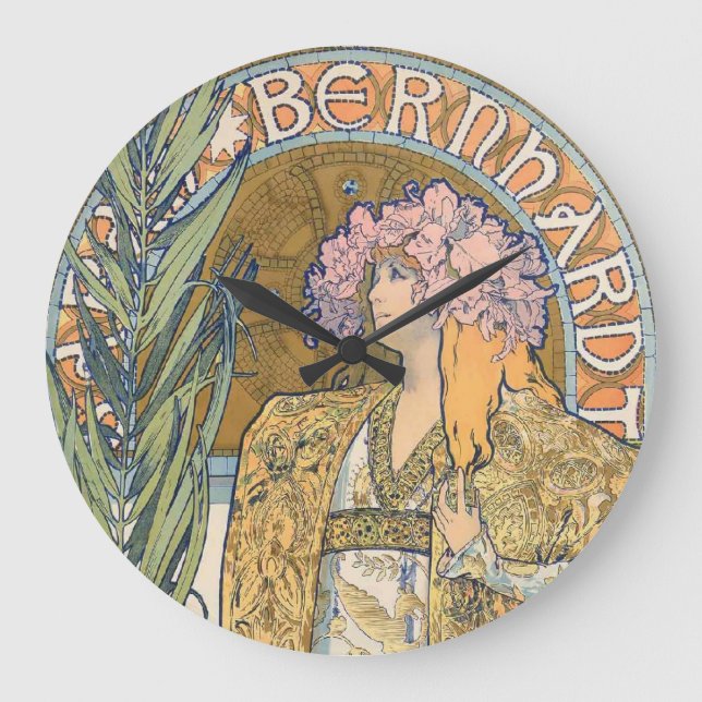 Alphonse Mucha - Sarah Bernhard Painting Stor Klocka (Framsida)