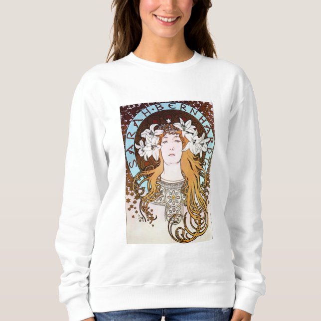 Alphonse Mucha - Sarah Bernhardt T Shirt (Framsida)