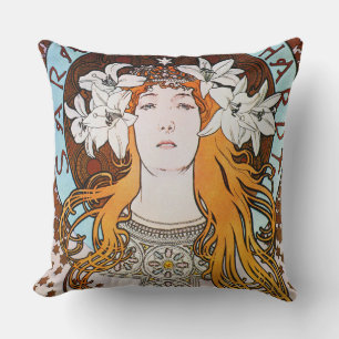 Alphonse Mucha Sarah Bernhardt Vintage Art nouveau Kudde