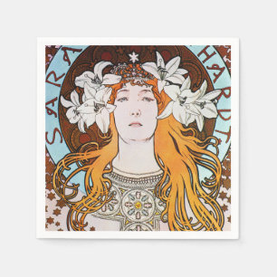 Alphonse Mucha Sarah Bernhardt Vintage Art nouveau Pappersservett