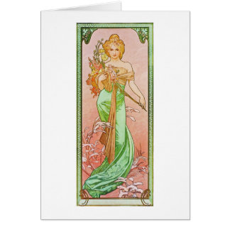 Alphonse Mucha säsongerna: Vår Printemps OBS Kort