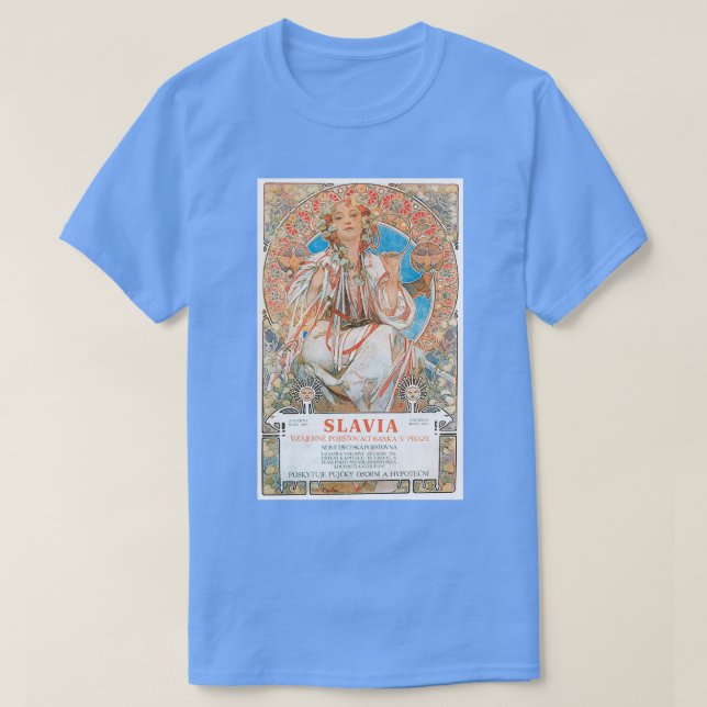 Alphonse Mucha Slavia 1907 poster T Shirt (Design framsida)