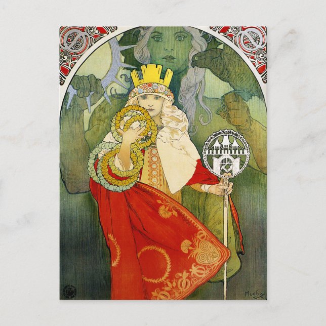 Alphonse Mucha Sokol Festival Postcard Vykort (Framsida)