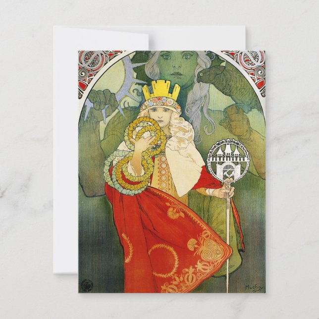 Alphonse Mucha Sokol festivalinbjudningar Inbjudningar (Framsida)