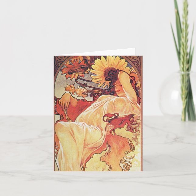 Alphonse Mucha Solros Kort (Framsida)