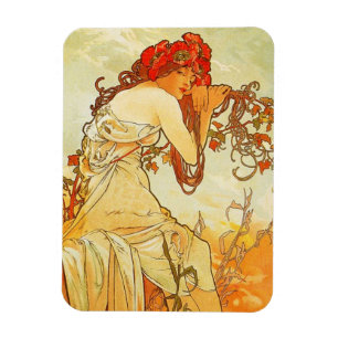 Alphonse Mucha Sommarmagnet Magnet
