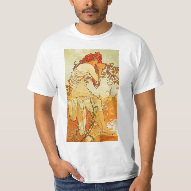 Alphonse Mucha Sommartröja T-shirt (Framsida)