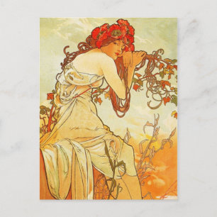 Alphonse Mucha Sommarvykort Vykort