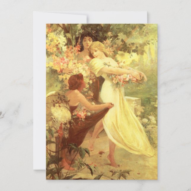 Alphonse Mucha Spirit of Vår Inbjudningar (Framsida)