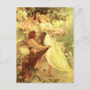 Alphonse Mucha Spirit of Vår vycard Vykort