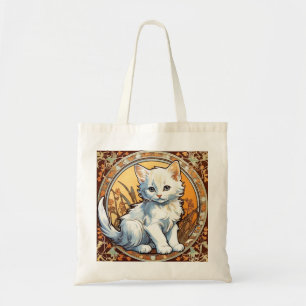 Alphonse Mucha Stil Cat Tygkasse
