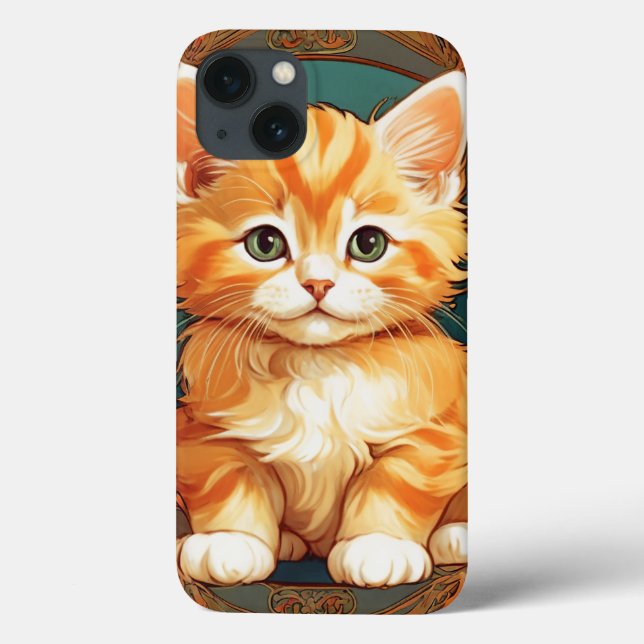 Alphonse Mucha Stil Orange Cat (Baksida)
