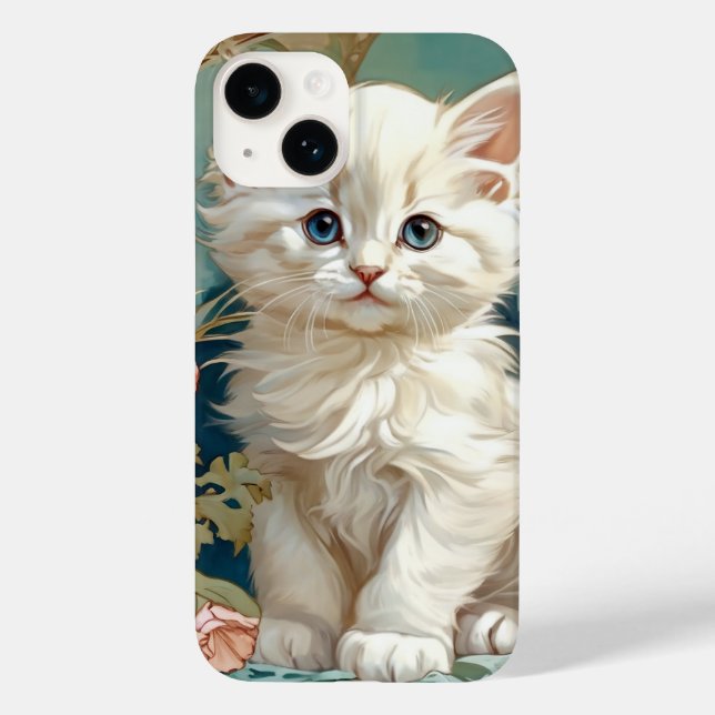 Alphonse Mucha Stil White Cat (Baksida)