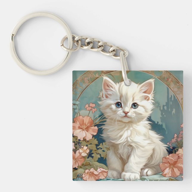 Alphonse Mucha Stil White Cat (Framsidan)
