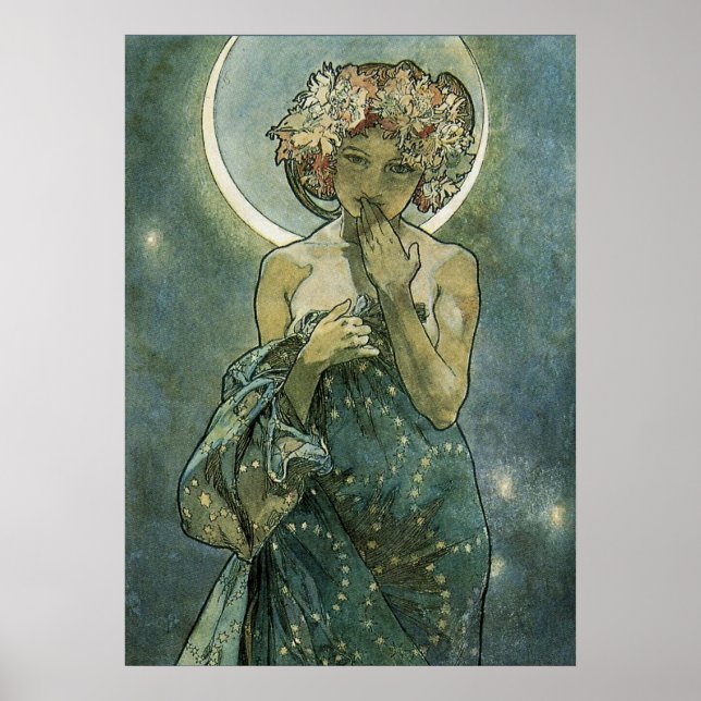 Alphonse Mucha Stunning Art nouveau Woman #18 Poster (Framsidan)