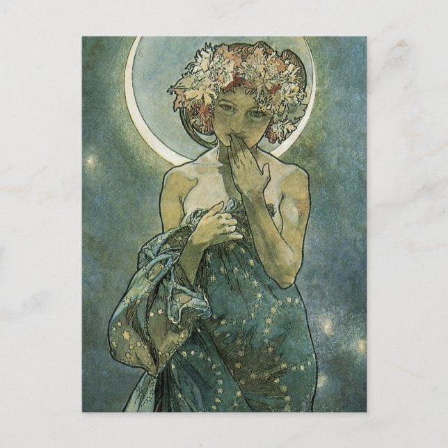 Alphonse Mucha Stunning Art nouveau Woman #18 Vykort (Framsida)