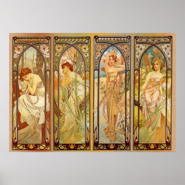 Alphonse Mucha Stunning Art nouveau Woman #31 Poster (Framsidan)