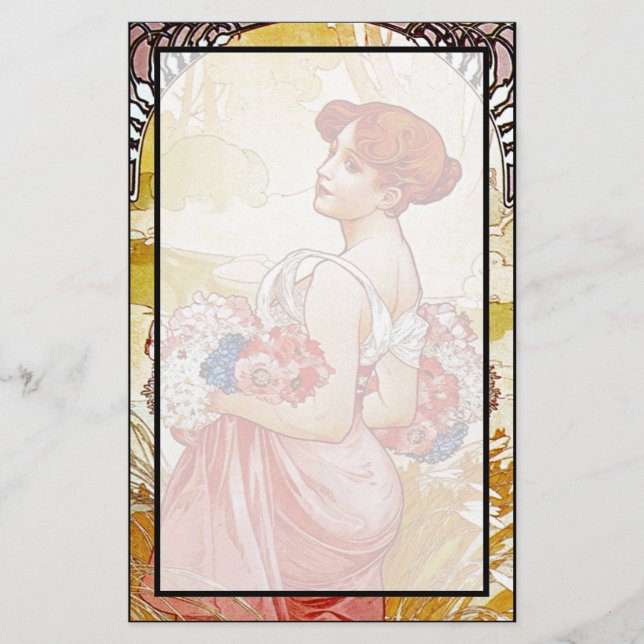 Alphonse Mucha Summer Brevpapper (Framsida)